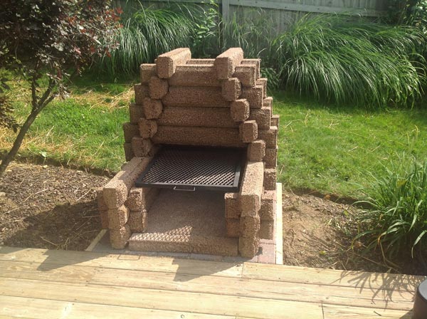 Concrete Link Log Fireplace 1, Precast Outdoor Fireplace