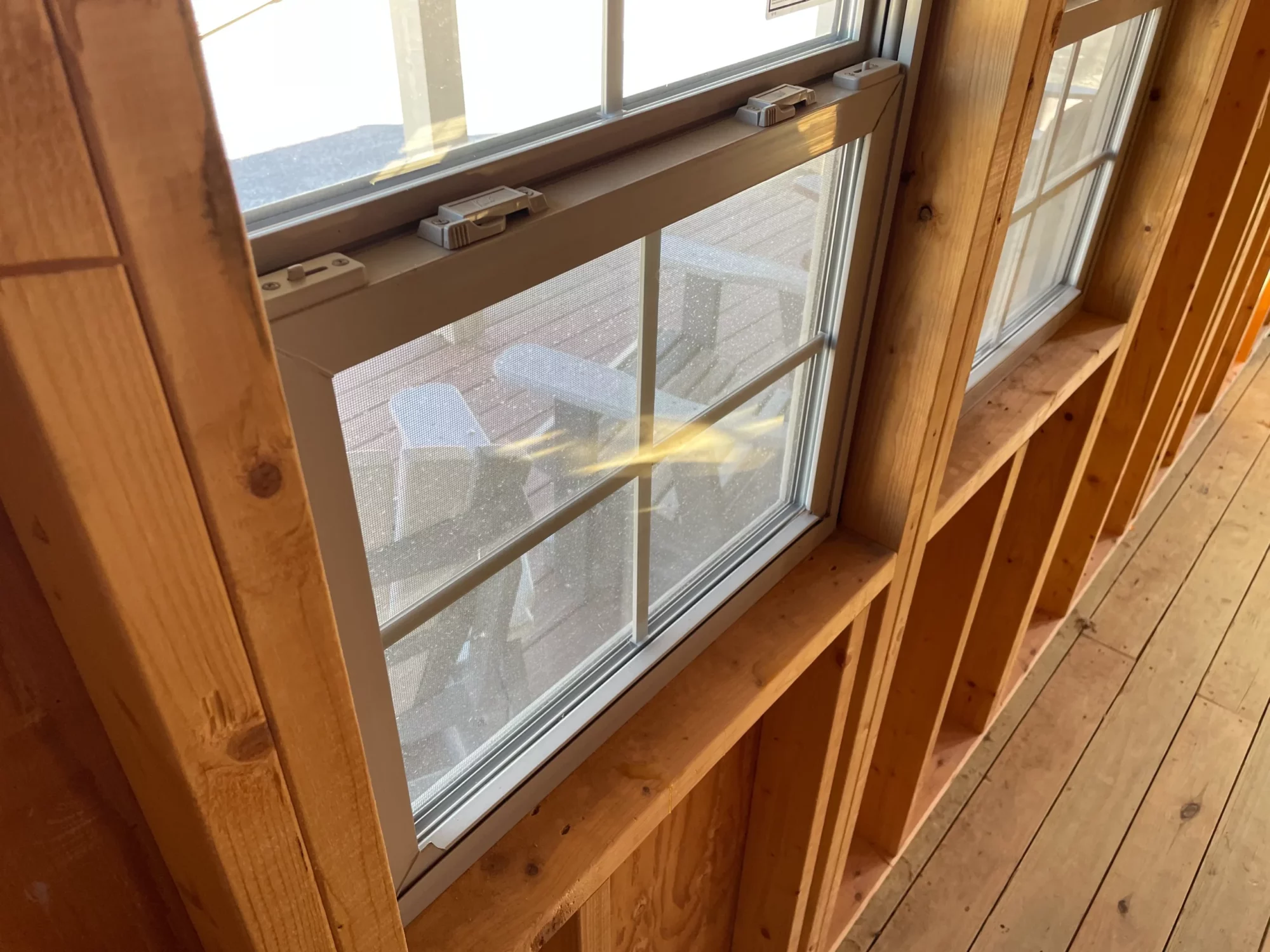 two story cabin window