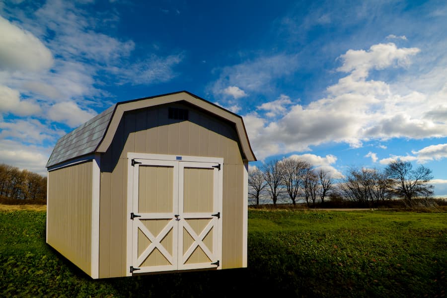 wooden storage shed