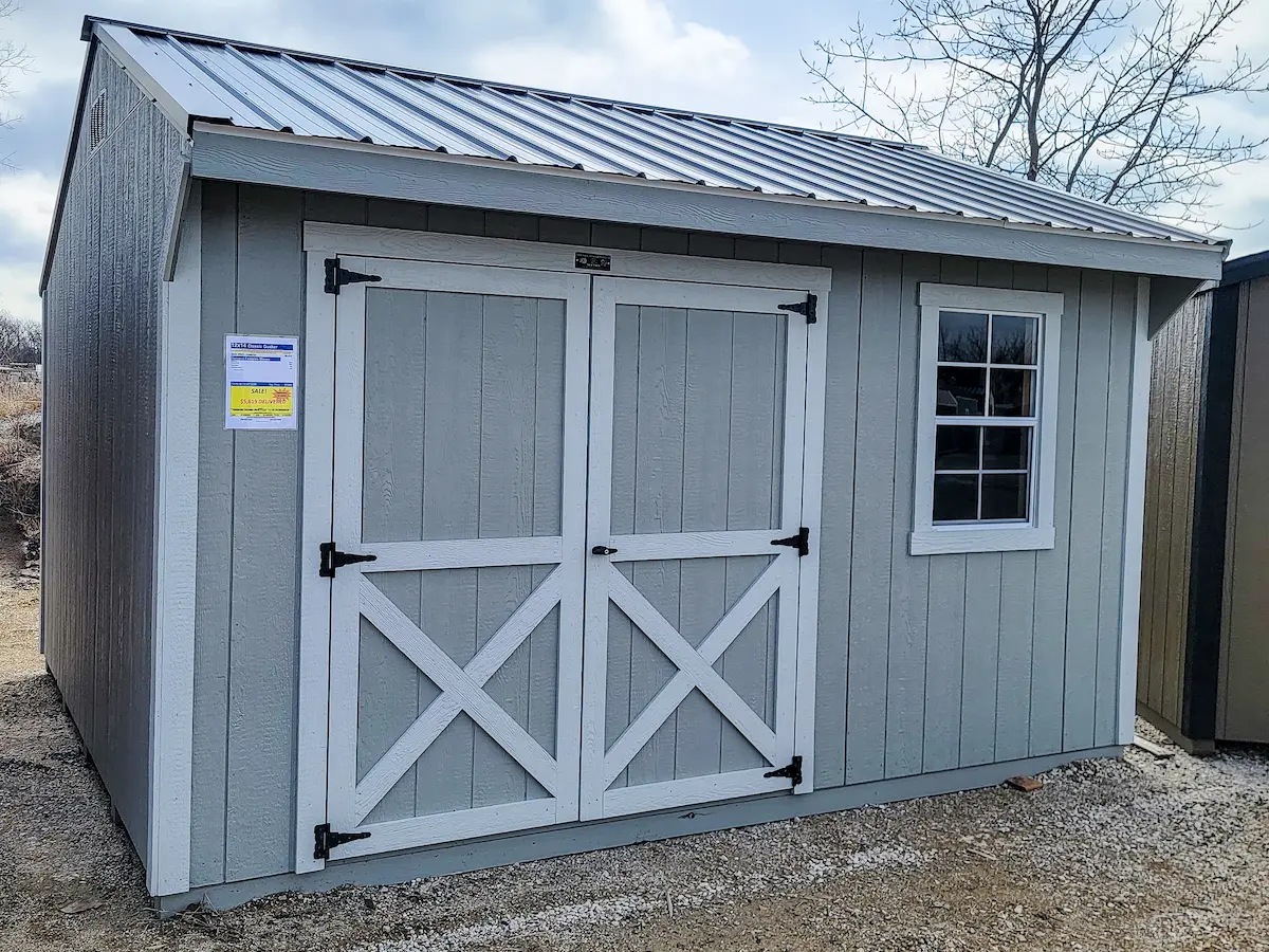 10x20 double door shed shingle roof