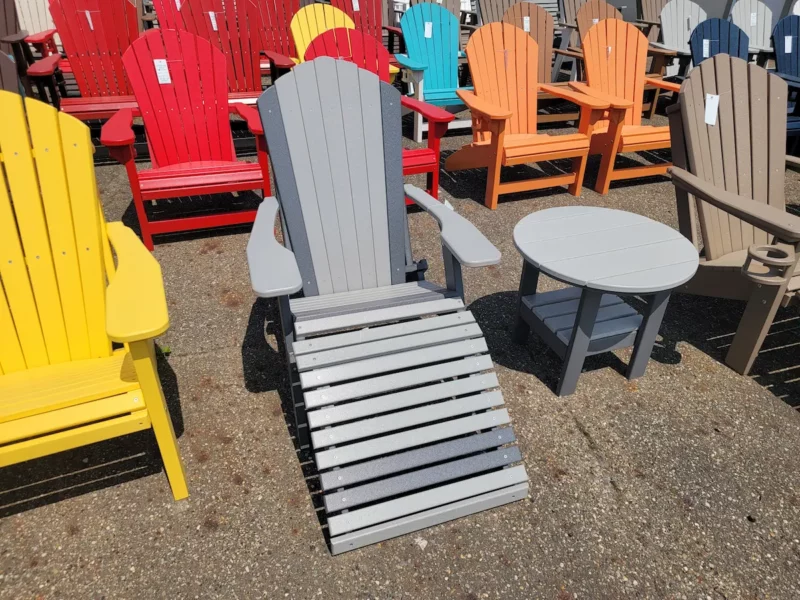 folding adirondack chair and footrest