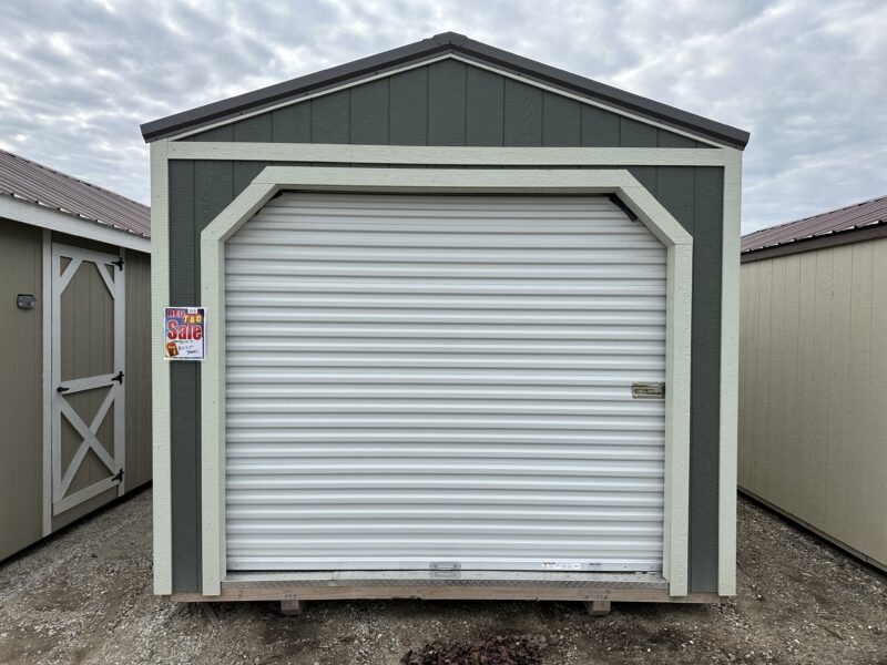utility storage sheds with rollup garage door