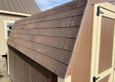 vented shed with shingle roof