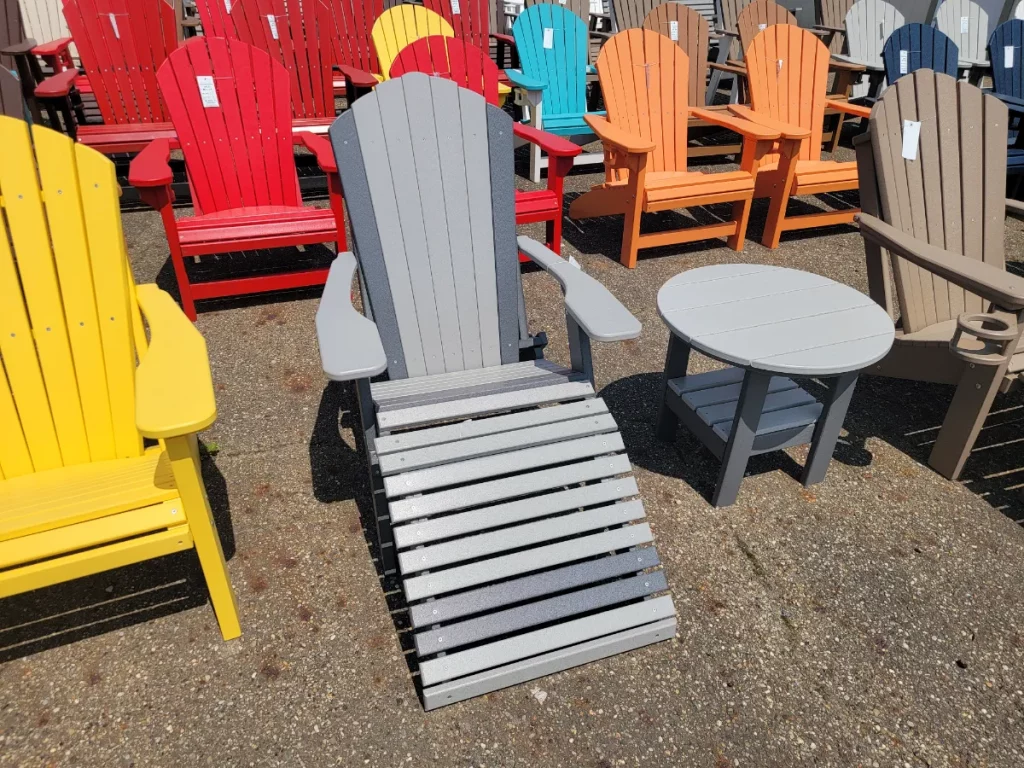 folding adirondack chair and footrest