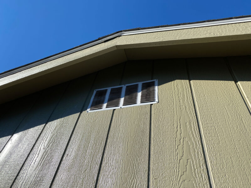 bike shed wooden siding