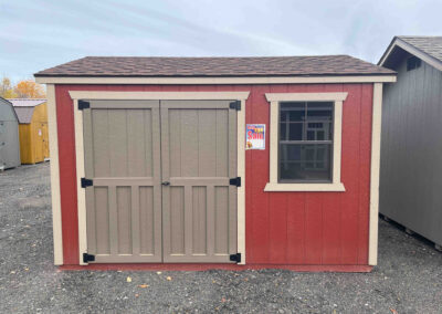gable shed with double door and window