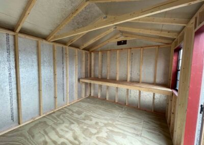 gable shed with workbench