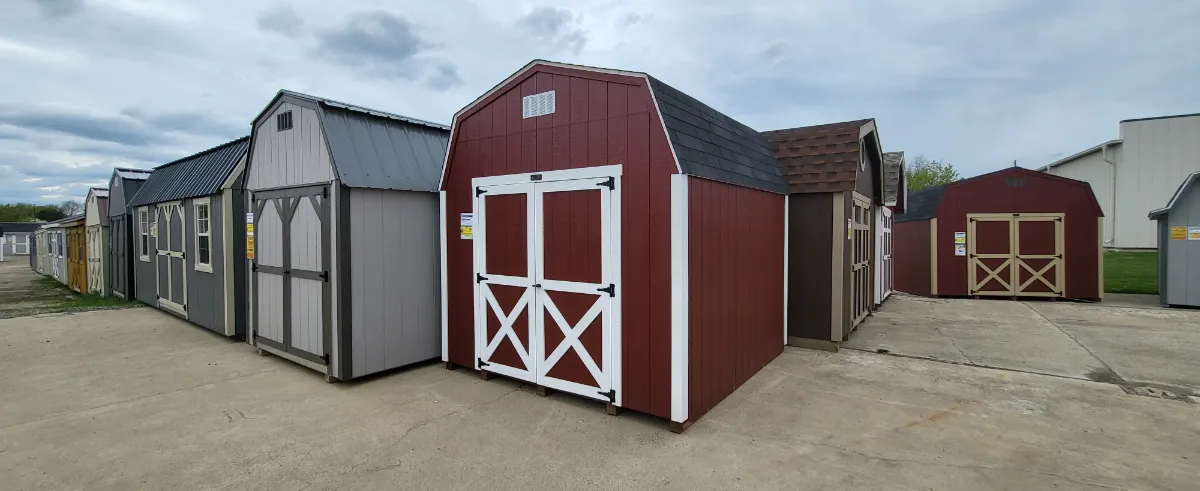 hartville outdoor products red storage sheds