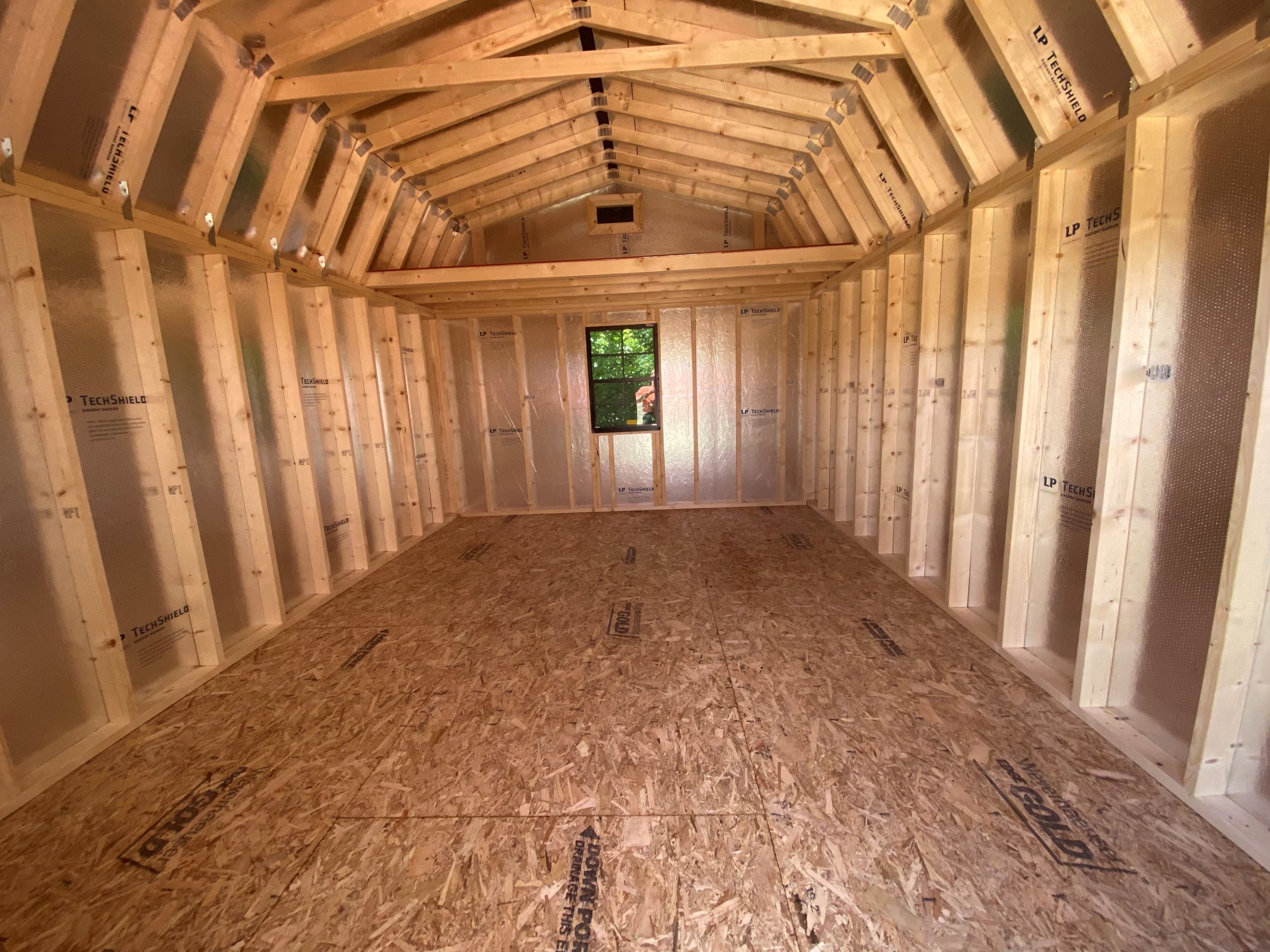 Pine Wood Barn 12x16 Executive Barn Pine Stain Barn