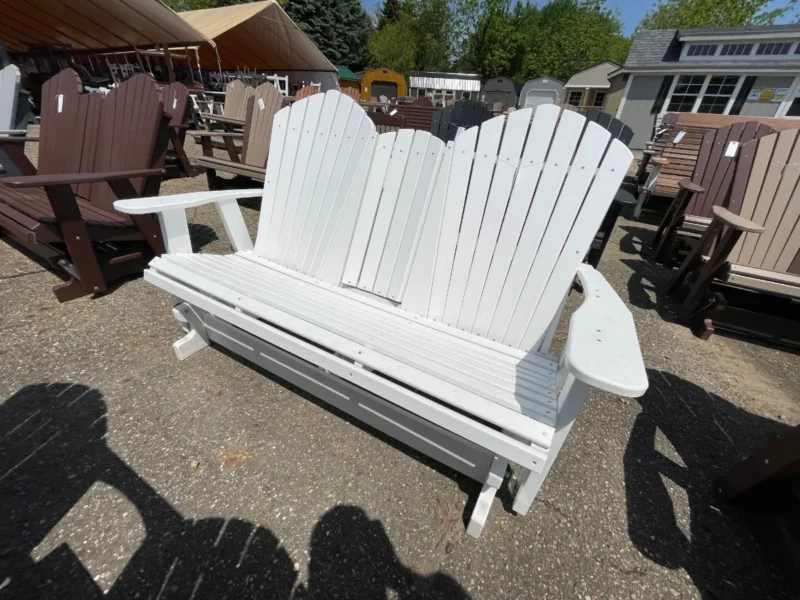 outdoor white glider chair set
