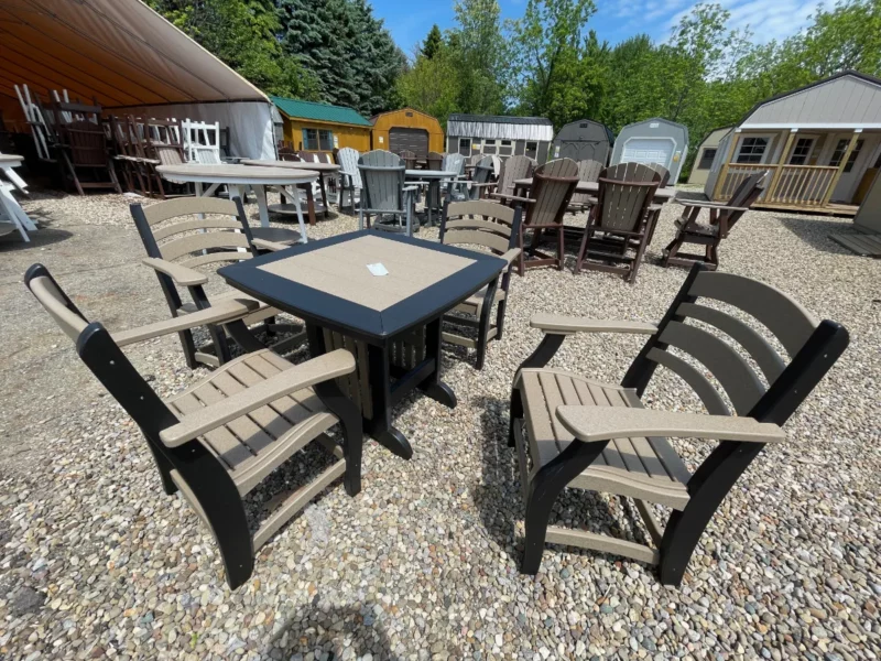 outdoor wood table chairs