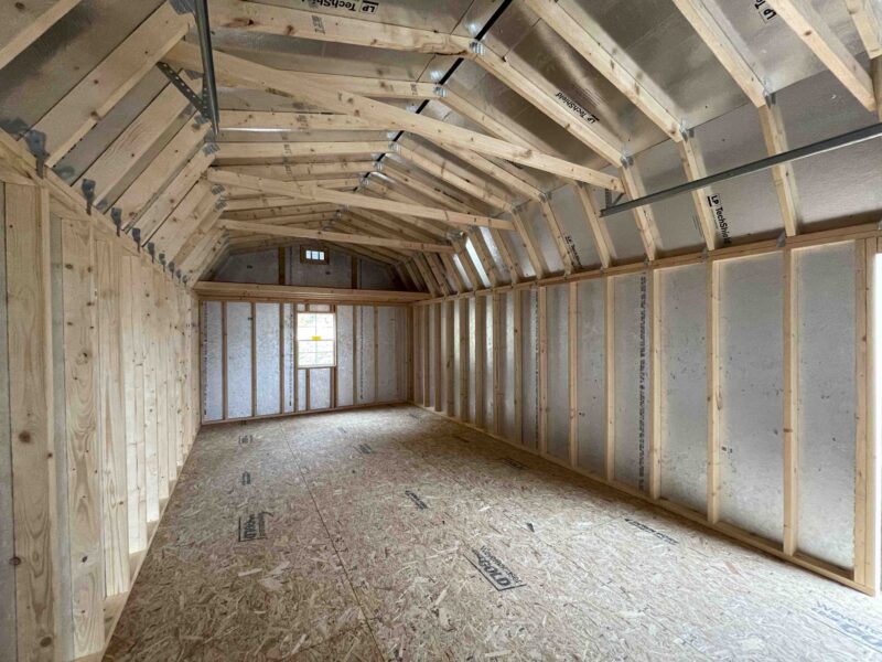 shed with garage door interior