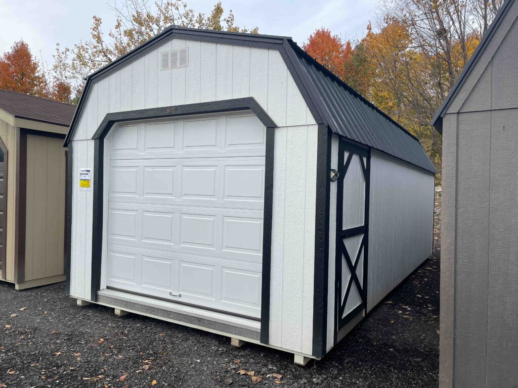 shed with garage doors