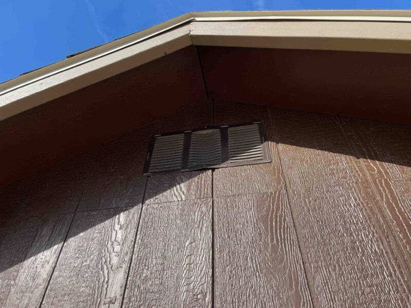 shingled roof shed with vent