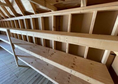 storage barn with shelving