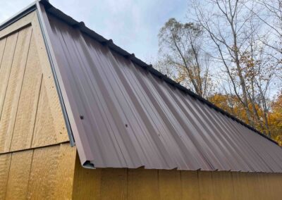 vented barn with metal roofing