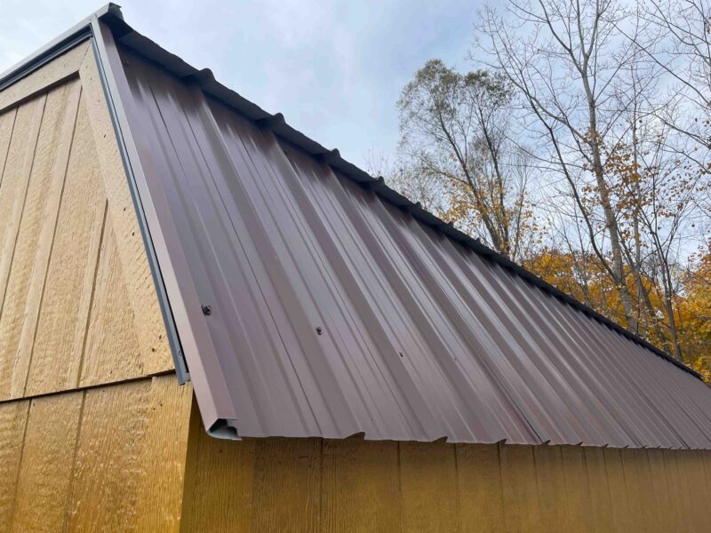 vented barn with metal roofing