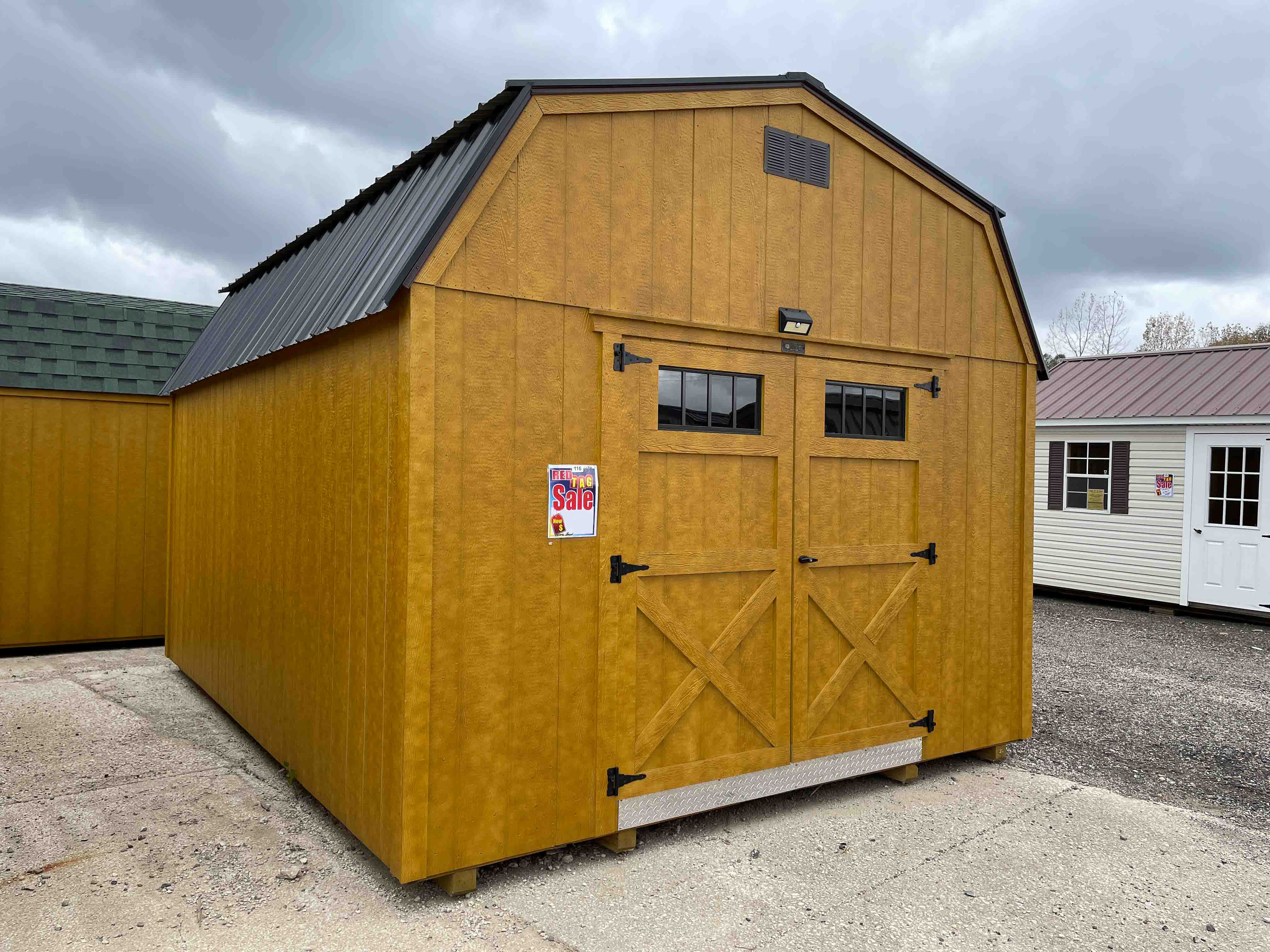 12x20 shed with double door and transom windows