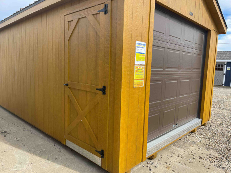 12x24 storage shed with garage door