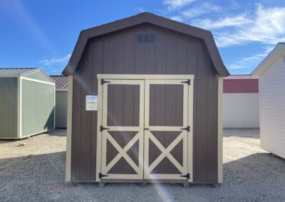 brown double door barn