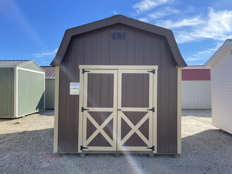 brown double door barn