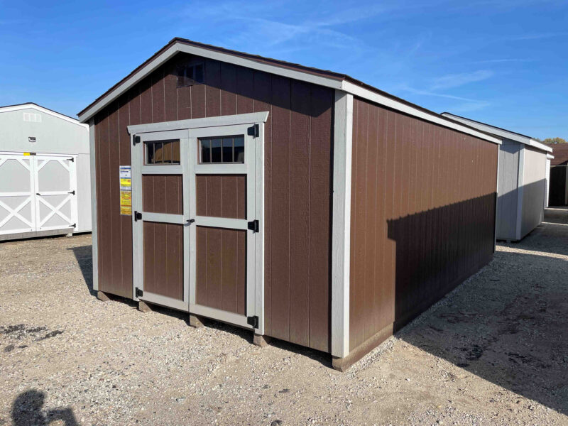 brown storage shed with loft near me