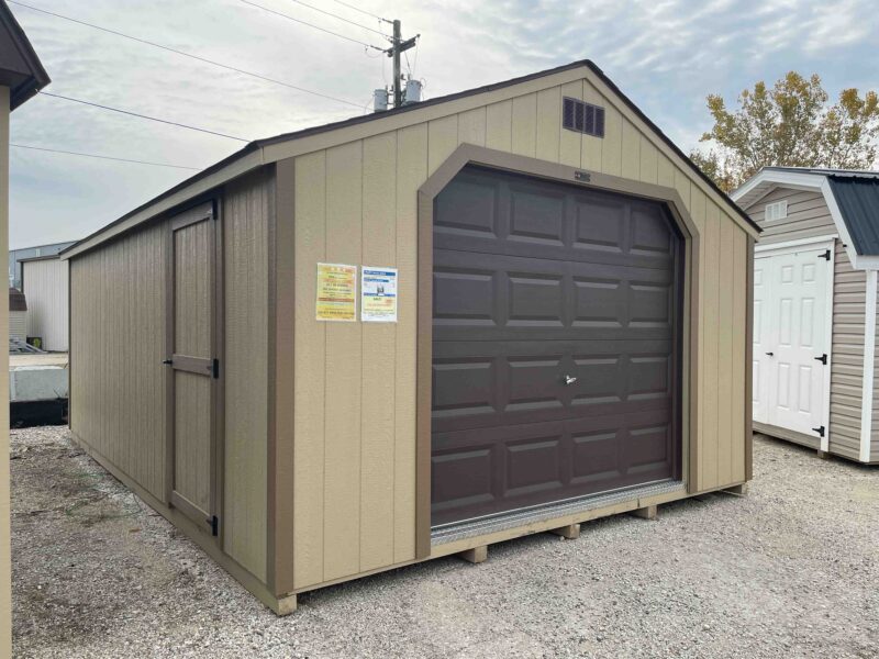 large shed with garage door