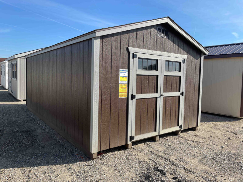 storage shed with loft brown