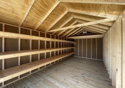 10x20 double door shed with shelving