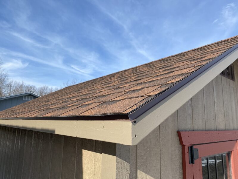 12x16 wood shed with shingle roof