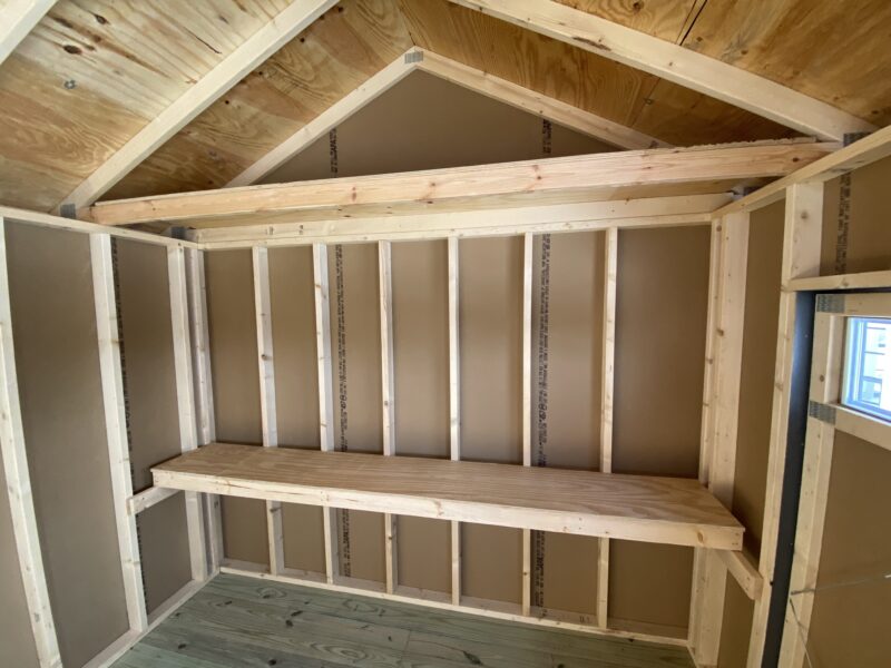 10x14 shed with bench