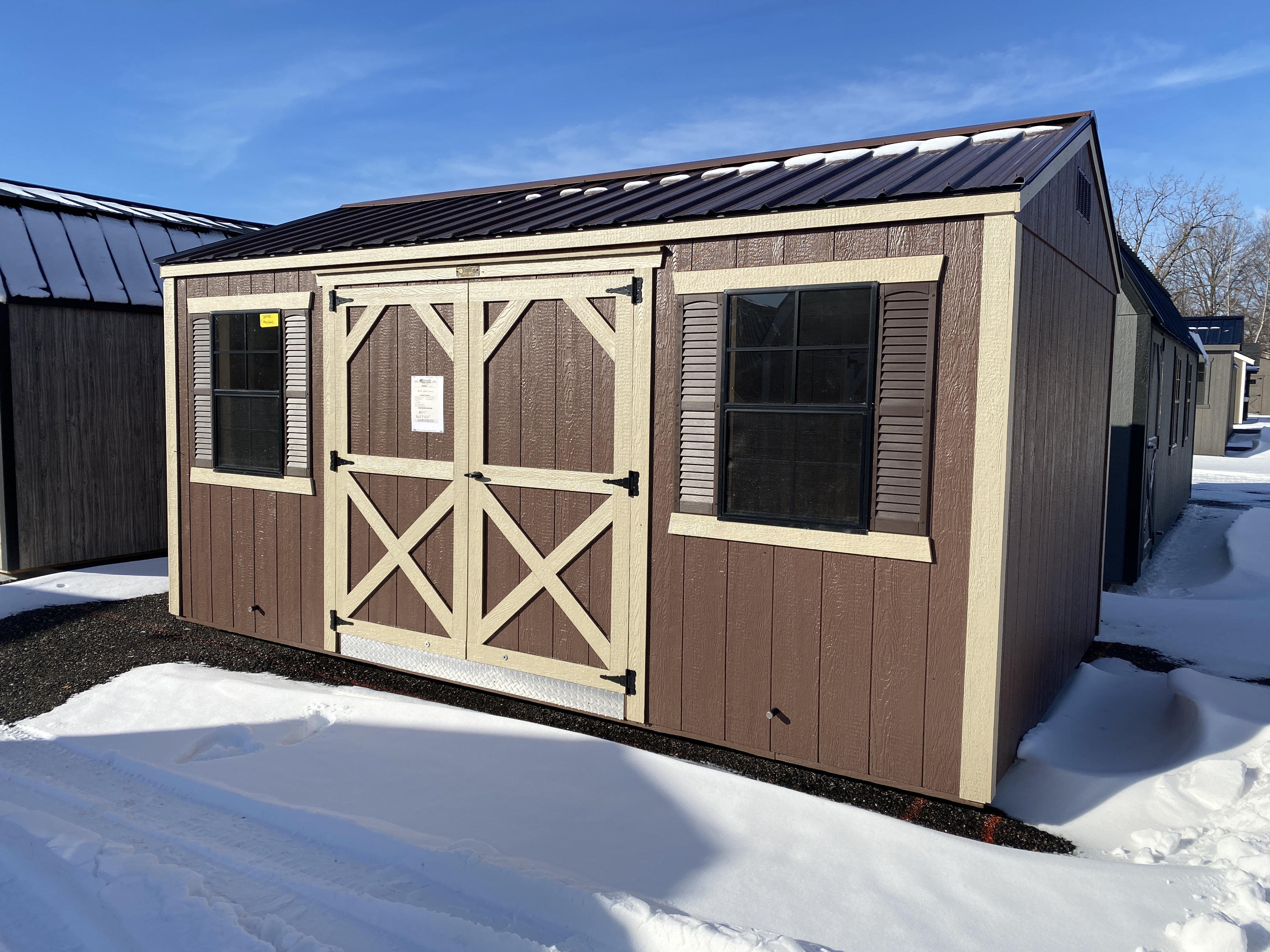 10x16 gable shed multiple windows