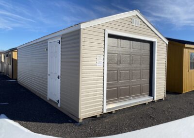 14x28 garage shed with man door