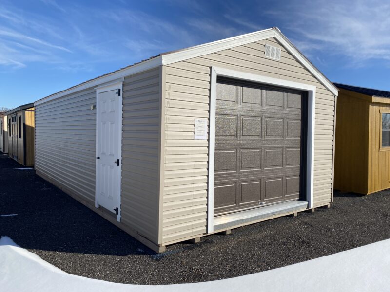 14x28 garage shed with man door