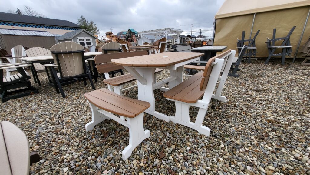 outdoor dining table set with bench