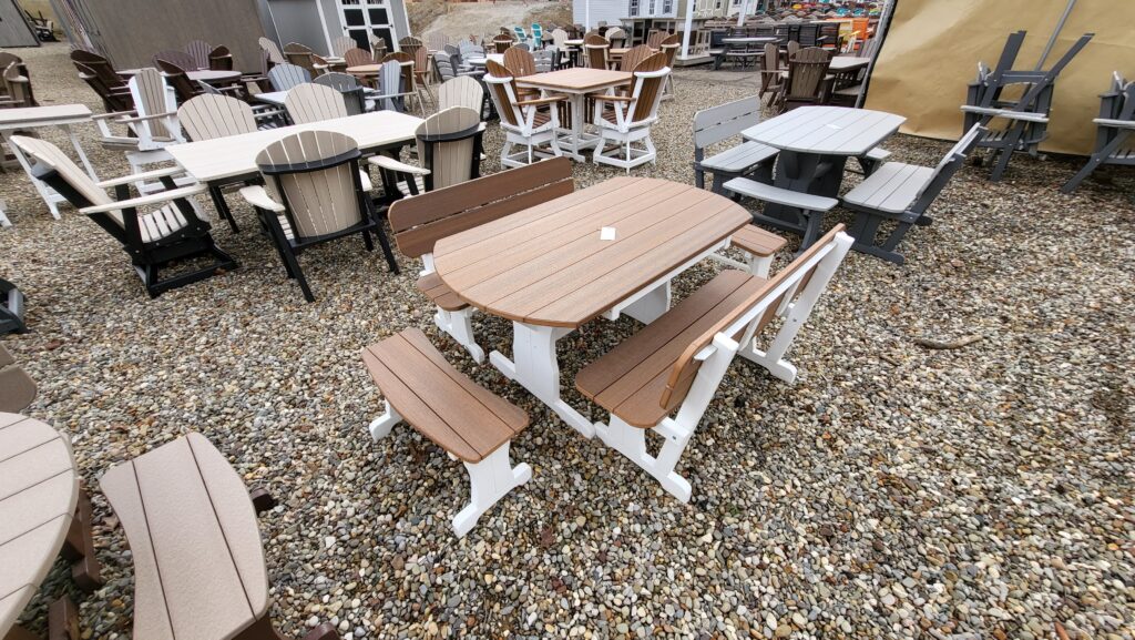 outdoor dining table set with benches ohio