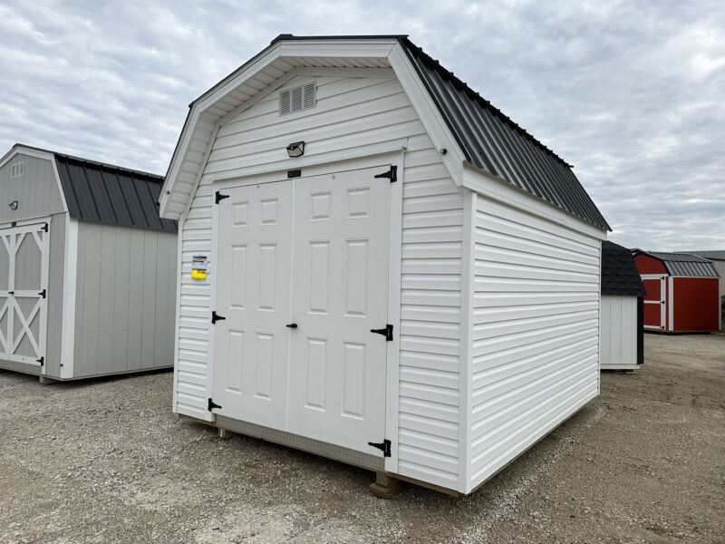 white vinyl storage barns
