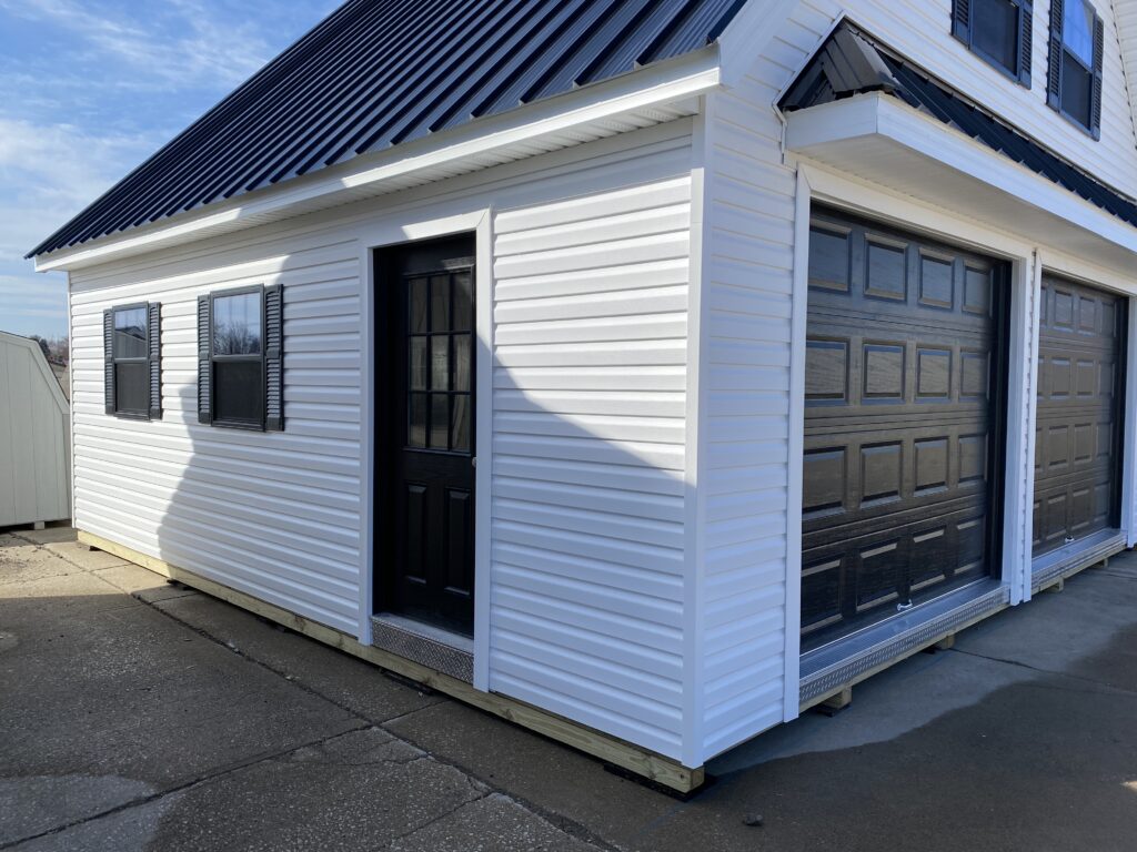 2 car garage with man door