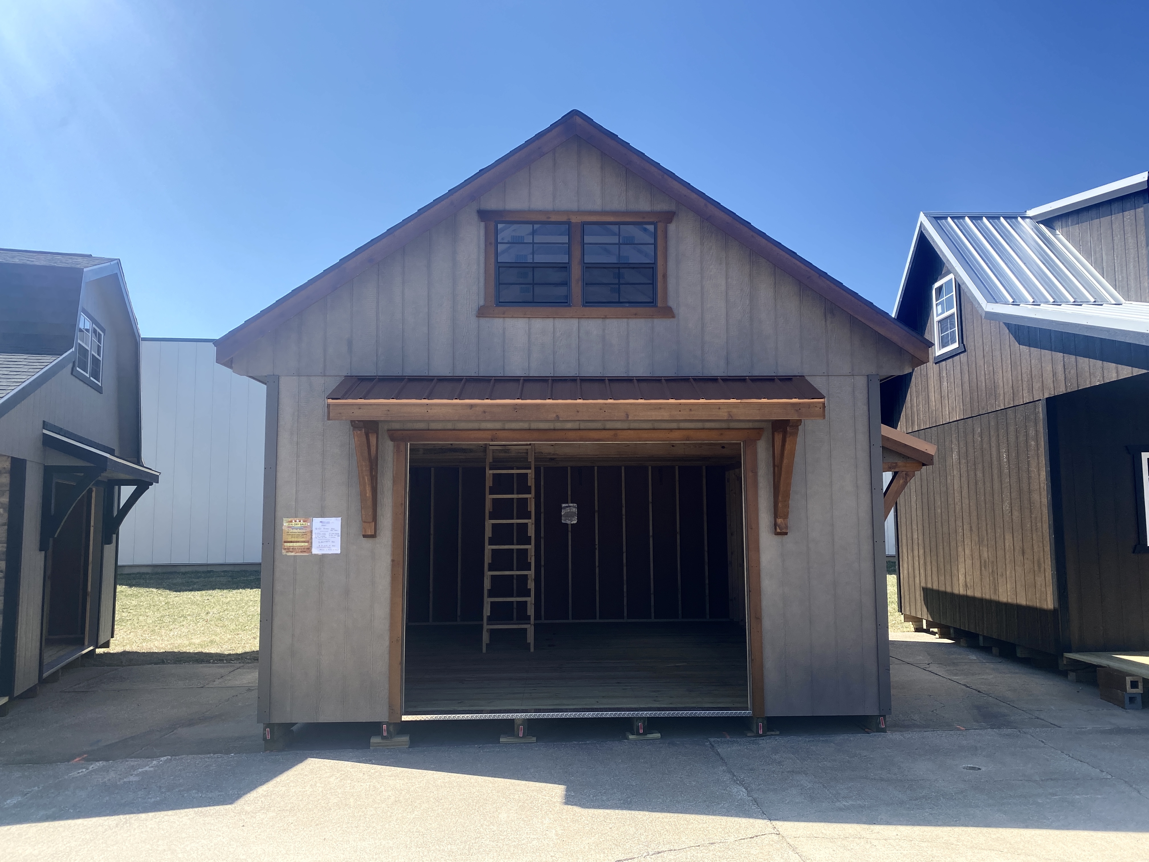 garden shed with garage door