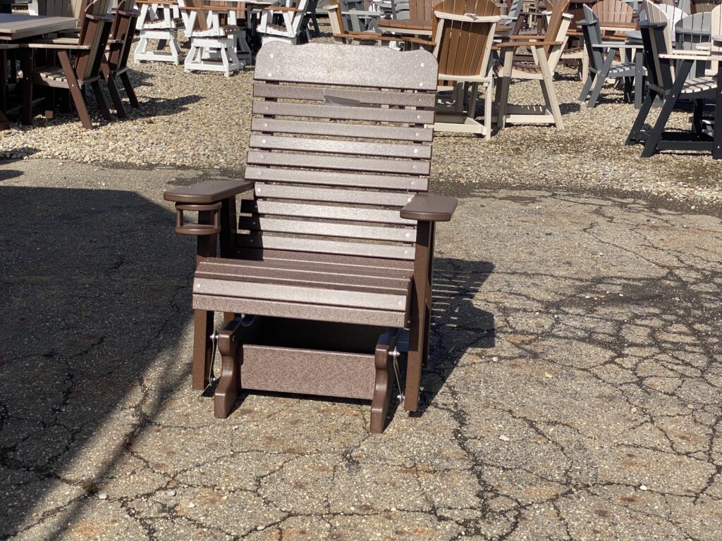 outdoor wooden glider chair
