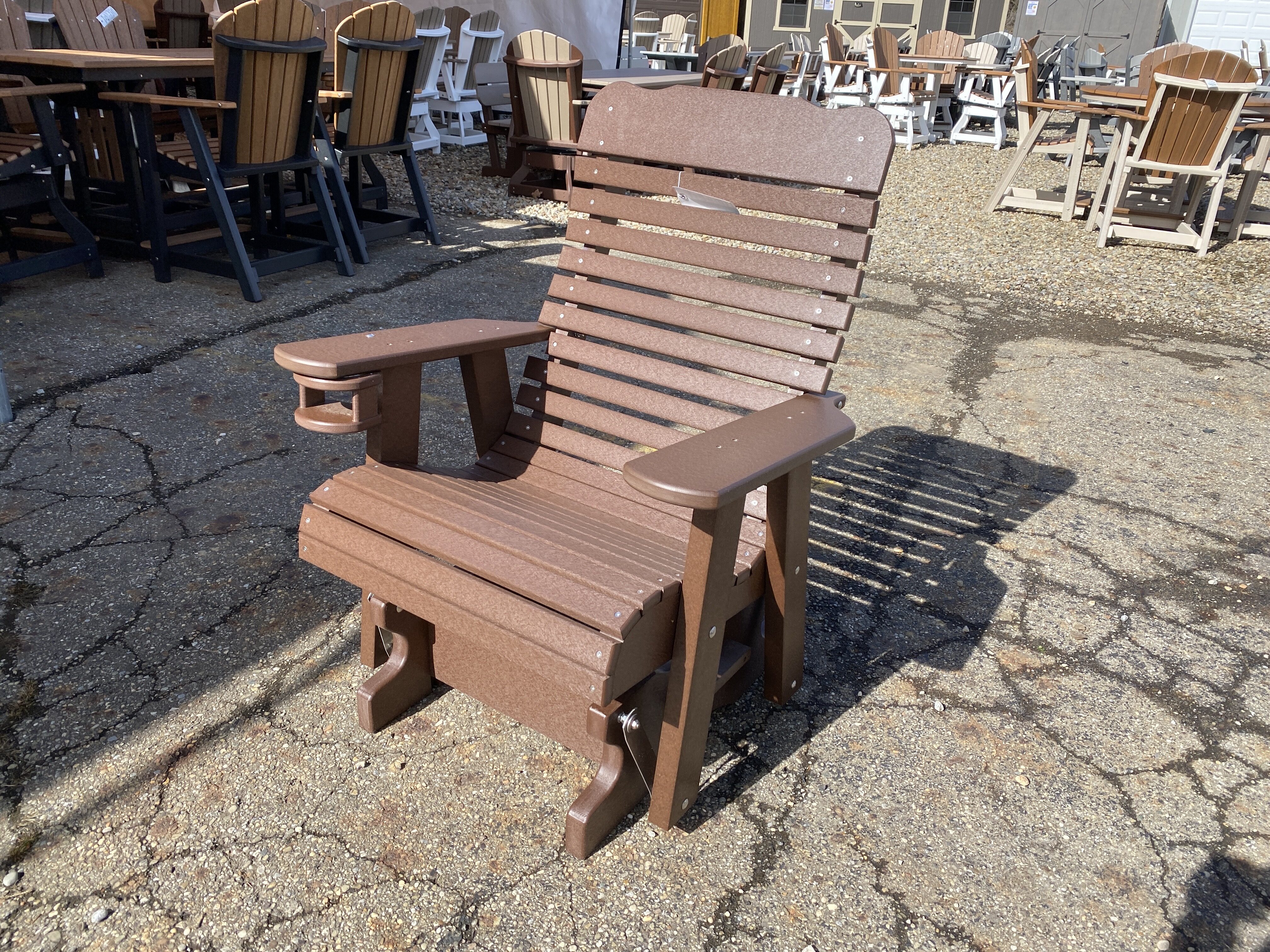 wooden glider chair outdoor
