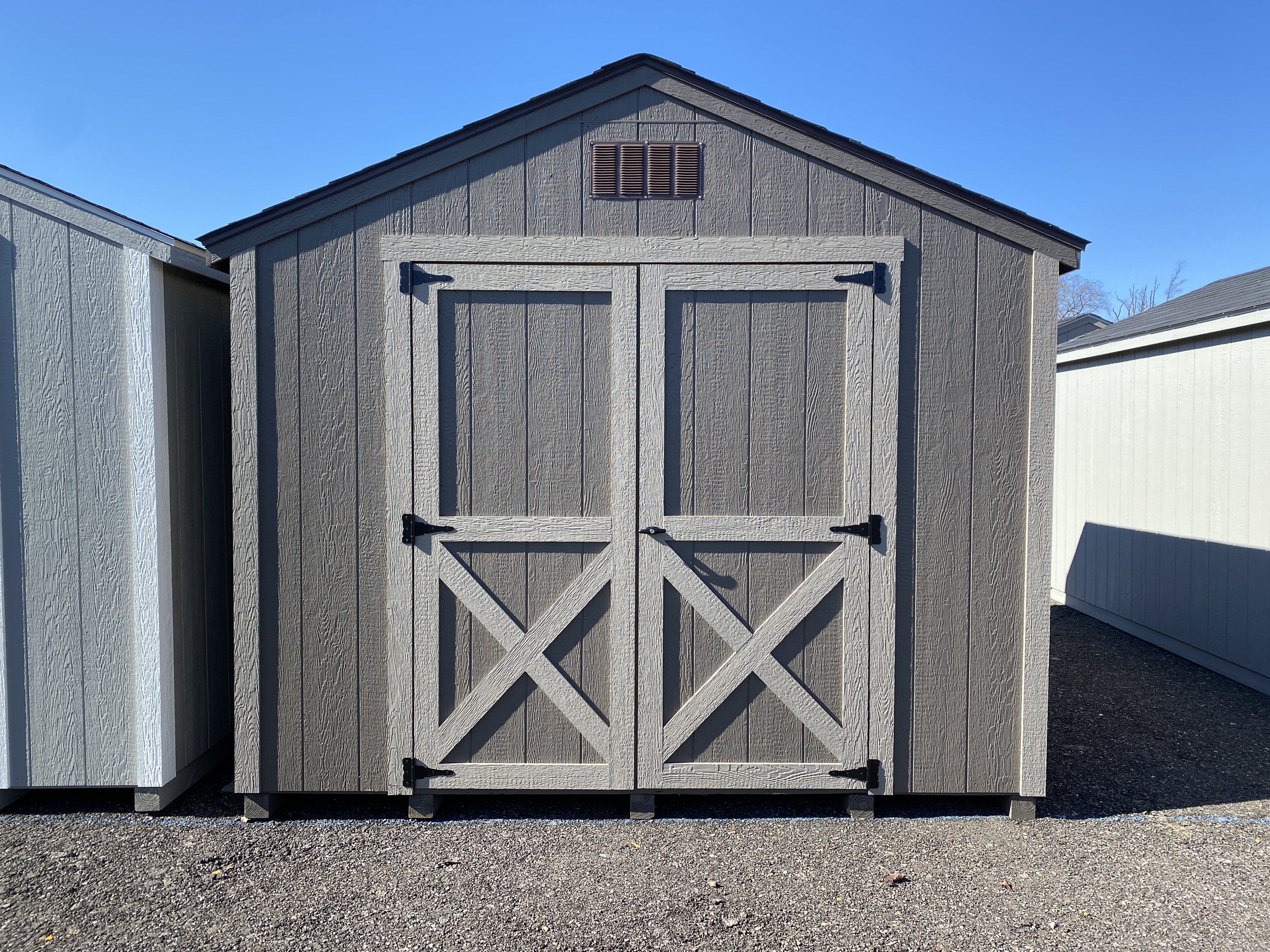 10x12 mower shed metal