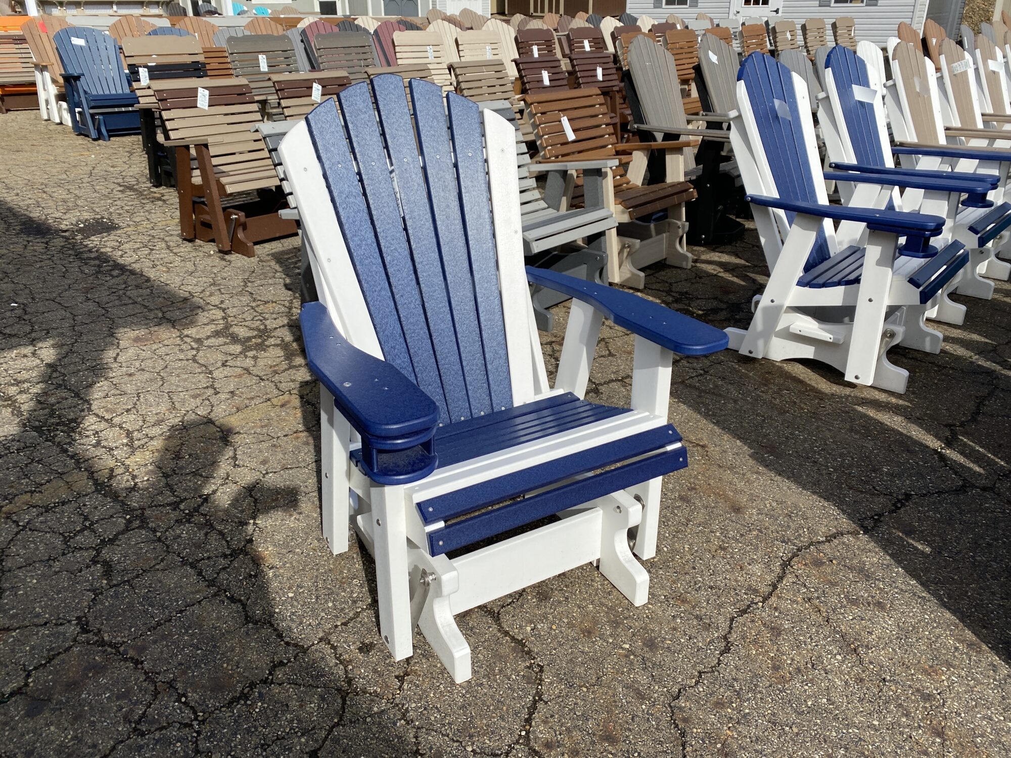 Amish Adirondack Glider Chair Hartville Outdoor Products   Amish Adirondack Glider Chair 2000x1500 