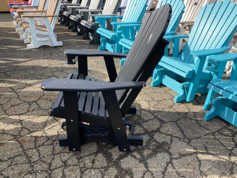 2' Adirondack Black Glider Chair Hartville Outdoor Products