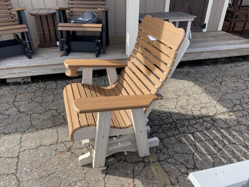 brown outdoor rocking chair