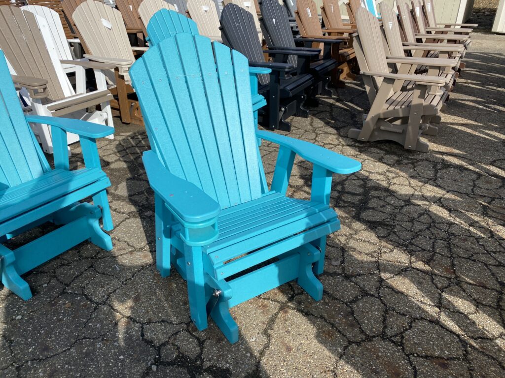 Poly Outdoor Glider Hartville Outdoor Products Aqua Blue Glider