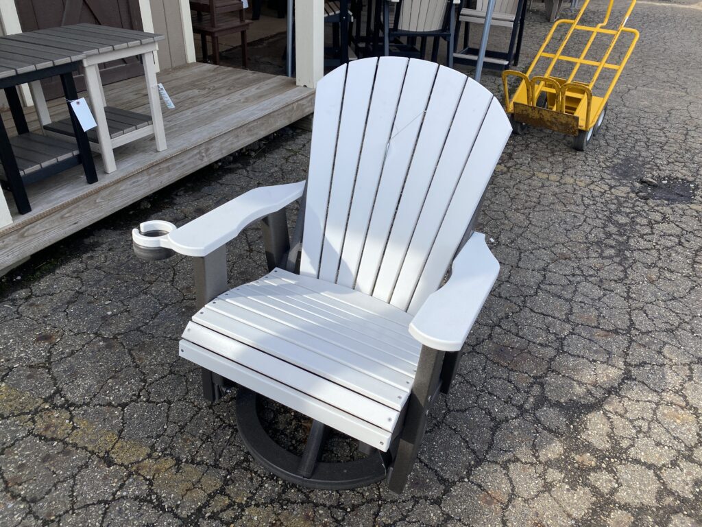 White wooden glider chair