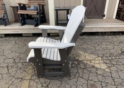 white painted glider chair