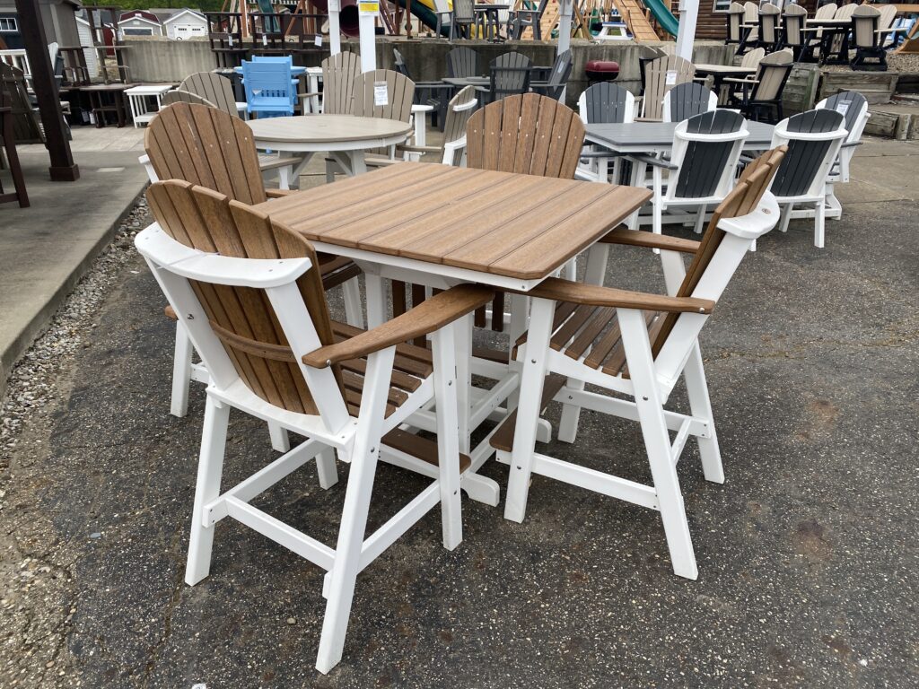 Farmhouse Outdoor Dining Table Set | Outdoor Wooden Table Set