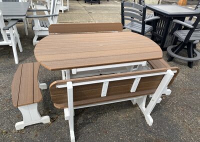 patio table with bench seating